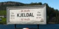 SKILT: I Kjeldal sluse er det ett kammer som løfter båten tre meter, fra 62 moh. til 65 moh.