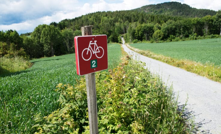 SYKKEL: Nasjonal sykkelrute nr. 2 går langs Skaravegen.