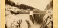 VINTER: Dammen i Vrangfoss fotografert i 1907.